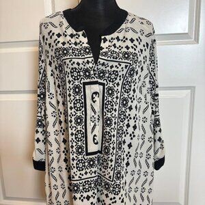 Classic Black & White Woman's Blouse